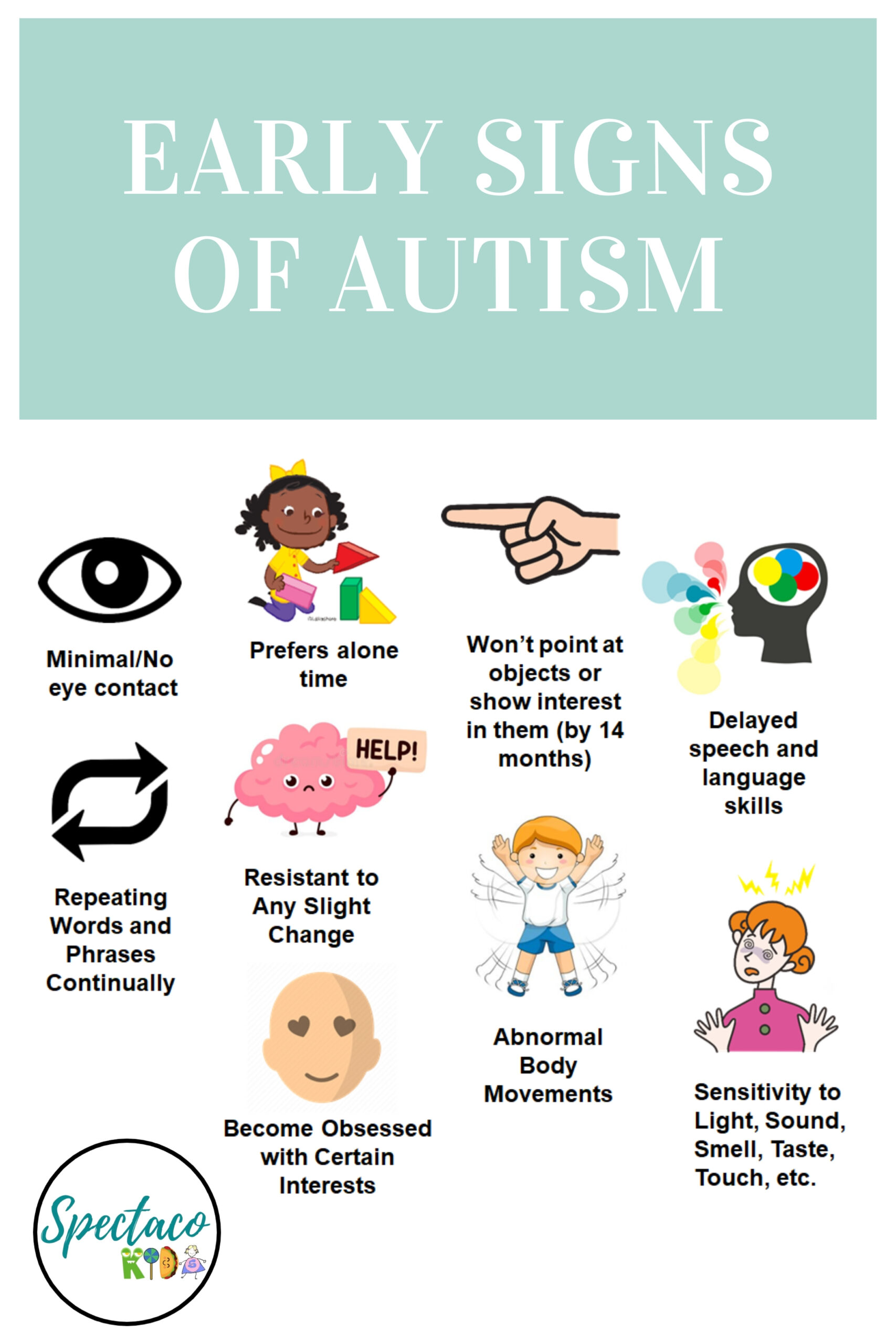 What are signs of autism in a child?